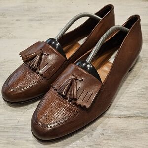 Lanvin Brown Leather Loafers with Tassels